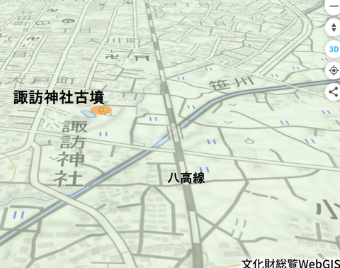 PNG 諏訪神社古墳(藤岡市)3D所在地マップ