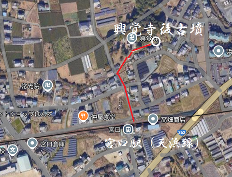 興覚寺後古墳（浜松市）　所在地マップ