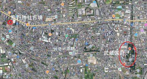 PNG 熊野神社古墳と武蔵国府との関係図