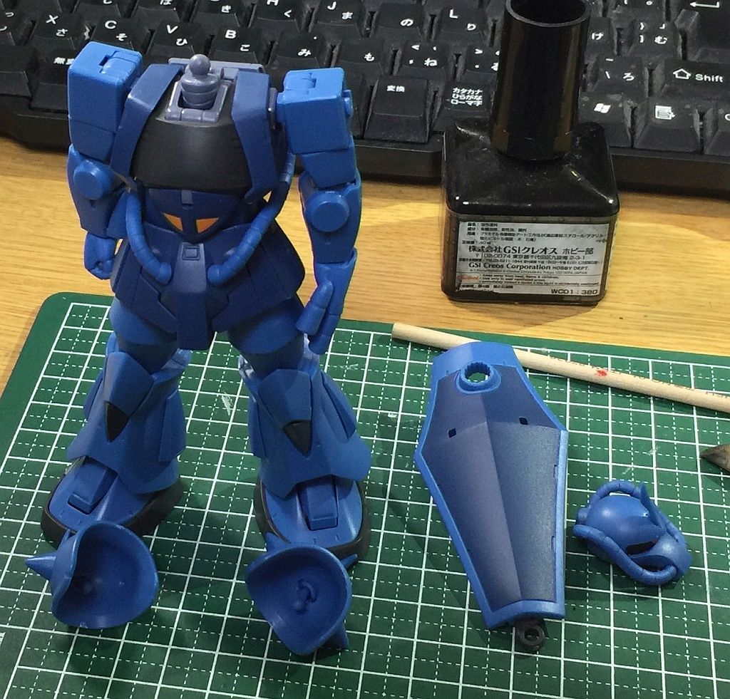 ROBOT魂グフVer.A.N.I.M.E.ウェザリング仕上げ その1 スミ入れ