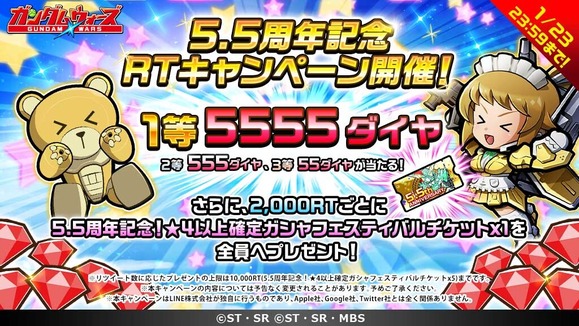 5.5周年記念リツイートキャンペーン