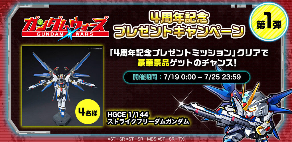 全4弾！ガンプラが当たる！】4周年記念プレゼントキャンペーン