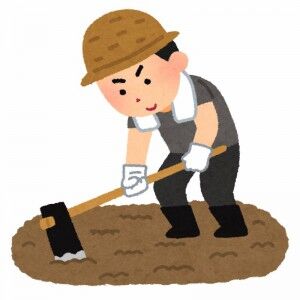 いらすとや_畑・田んぼを耕す人のイラスト-300x300