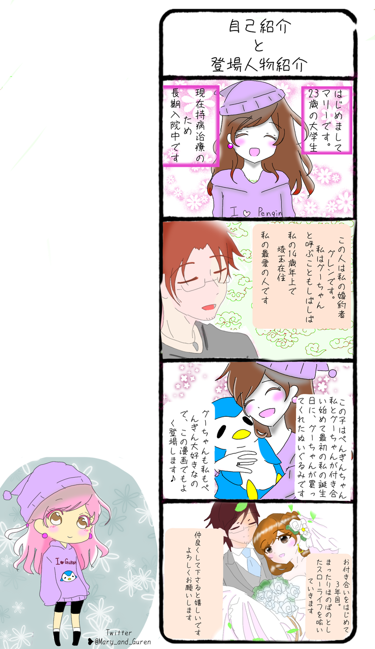 はじめての四コマ漫画と自己紹介 グレマリかっぷるの日常
