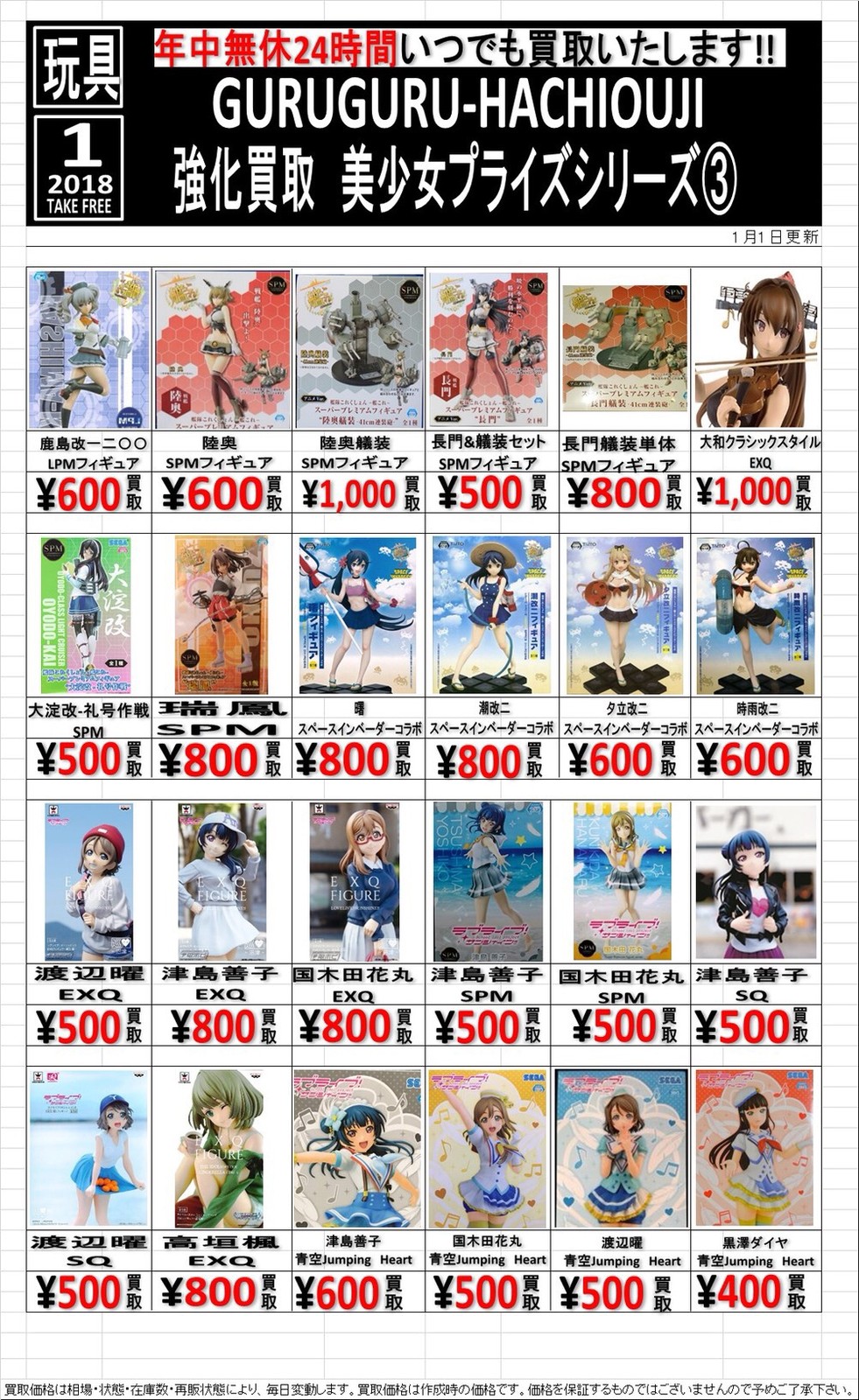 おもちゃ プライズフィギュア強化買取中 その3 ぐるぐる大帝国 八王子店