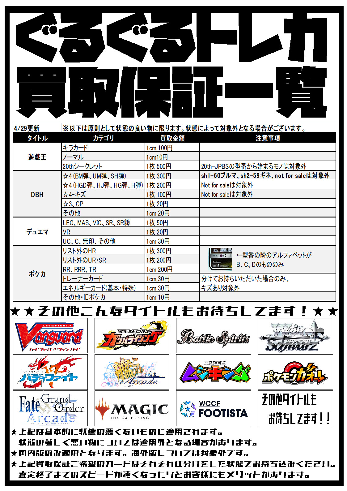 トレカの買取保証について ぐるぐる大帝国 八王子店