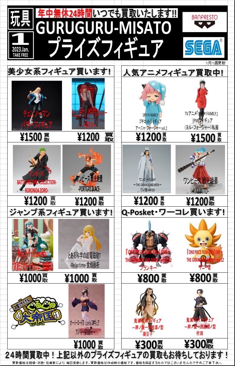 プライズフィギュア買取情報！！ : ぐるぐる大帝国 結城店
