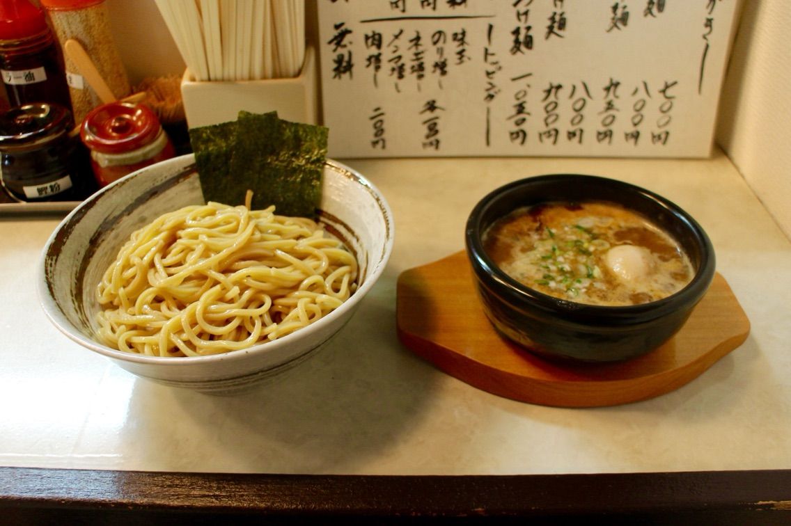 つけ麺 うまづら 岩沼市 1 味玉入りつけ麺 杜の都ぐるまんらいふ