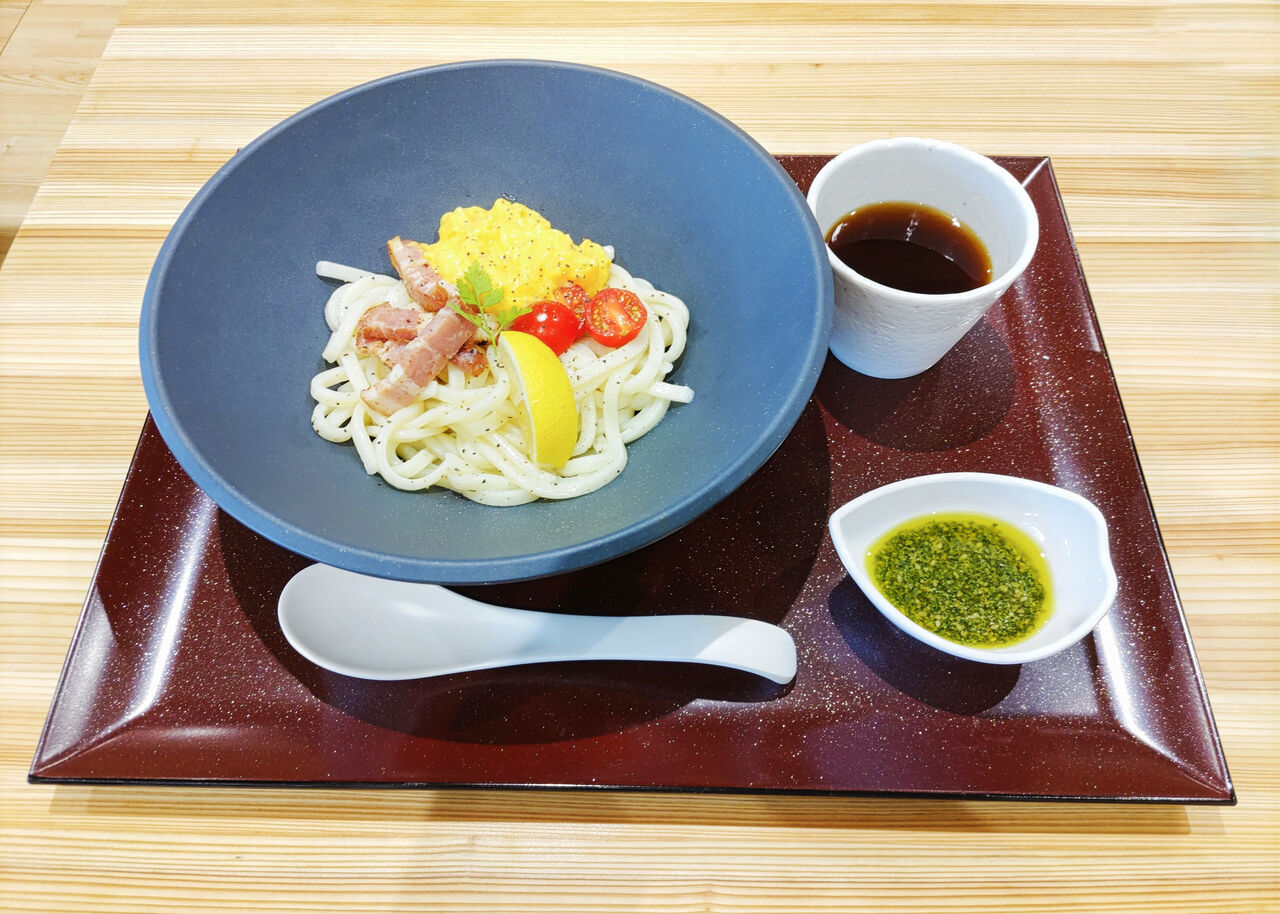 新店】新食感！和風ジェノベーゼうどんがいただける！マチテラス