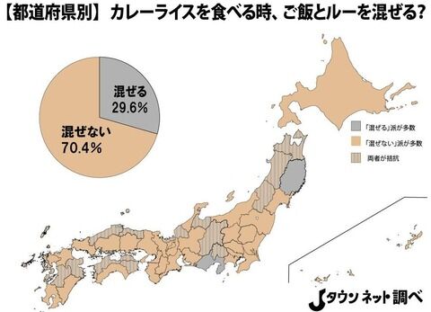 カレーライスを混ぜて食べる都道府県がこちらｗｗｗ 画像 逆に