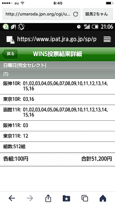 やっと落ち着いた…win4しかも2着…今からスーパーにもやし買いに行く…