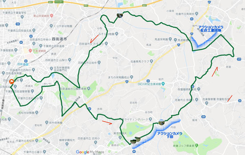 地図写真矢印アクションカメラ