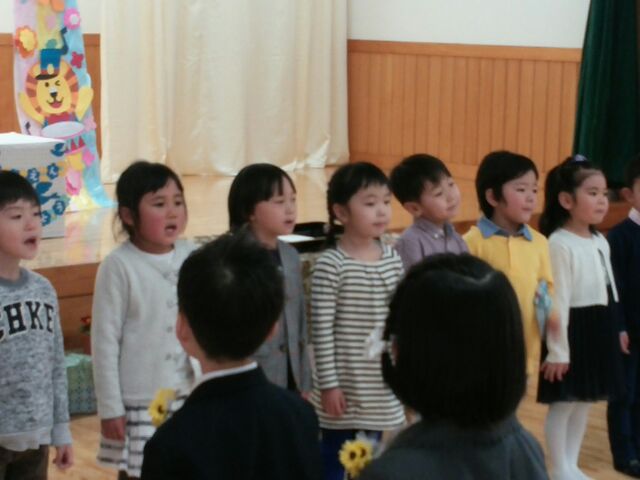 卒園式 お別れの言葉 退場 八雲マリア幼稚園日記