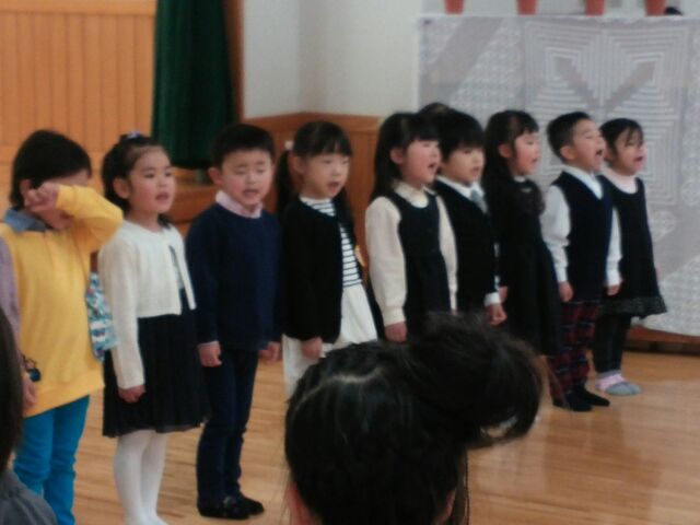 卒園式 お別れの言葉 退場 八雲マリア幼稚園日記