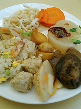 椎茸、大根、筍、人参、ピラフ等