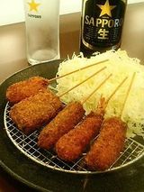 山脈串かつ 串カツビールセット 800円