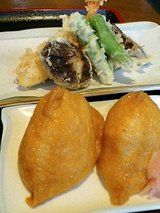 天ぷら盛合せといなり寿司