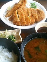 天草 ロースえびフライミックス定食 1350円