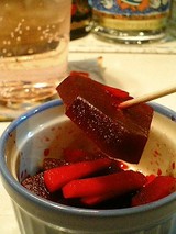 ボーチカ バラのソーダ水(350円)と付だし