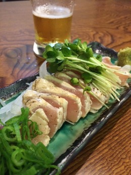 蕎麦切り戀 地鶏タタキ (1)