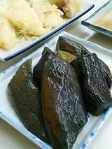 茄子、ちくわとイカ天ぷら