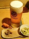 最初は生ビールです。