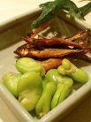 空豆と稚鮎の炊いたん