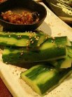 たたき胡瓜の金山寺味噌添え(390円)