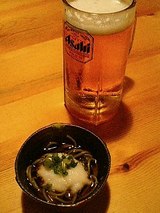 百太郎 生ビールと付だしの茶そば