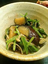 茄子とほうれん草とエノキダケ