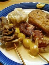 スジ、ぎんなん、タコ、シューマイ、がんもどき