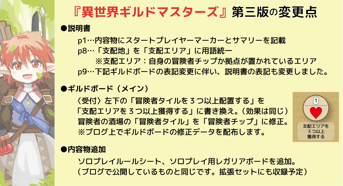 異世界ギルドマスターズ』第三版について : サークル「六角えんぴつ」