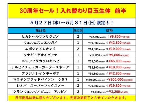 30周年セール　特価リスト２_page-0001