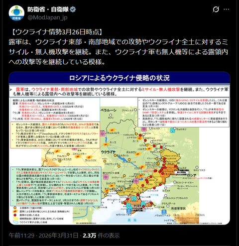 20260505 CHECK　ウクライナ侵攻最新情報0326 防衛省・自衛隊公式
