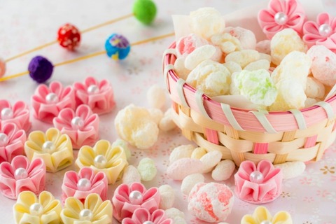 20250303UP用　ツマミ細工が綺麗なひな祭り素材