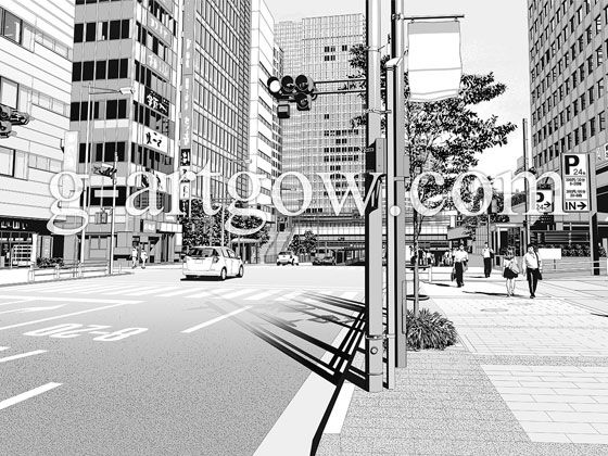 著作権フリー漫画背景素材 街なみ1 浜松町駅北口 づばぽついぷも 著作権フリー漫画背景素材 街なみ1 浜松町駅北口 づばぽついぷも