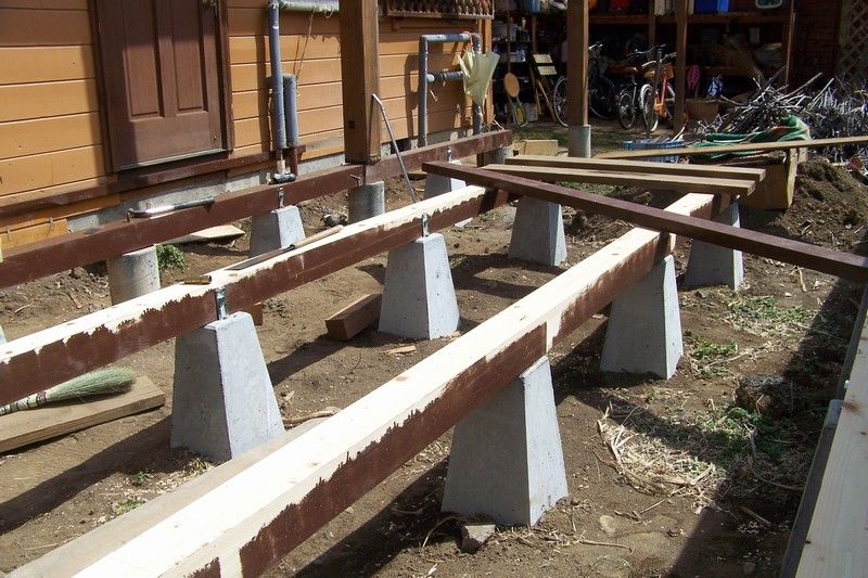 根太が腐ったため ウッドデッキを作り直す 長野県塩尻市 工事記録 ときどき道草