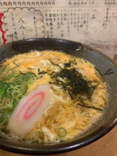 姫路 うどん 大力 卵とじうどん