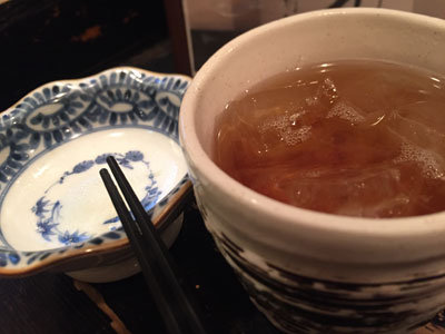 神戸 貝汁そば ボンゴレ亭 麦焼酎 ウーロン茶割り