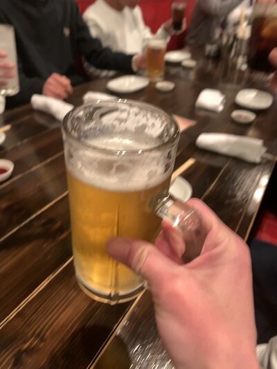 三ノ宮 串焼 ホルモン 丸貴屋 乾杯