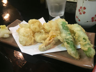 西明石 手打ちうどん 万渡火 イカの天婦羅