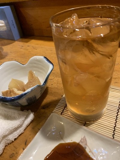 花巻 お食事処 楽らく 麦焼酎ウーロン割り