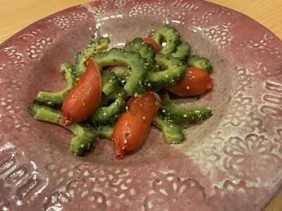 明石 居酒屋 まぐろ屋の食堂 ゴーヤソーセージ