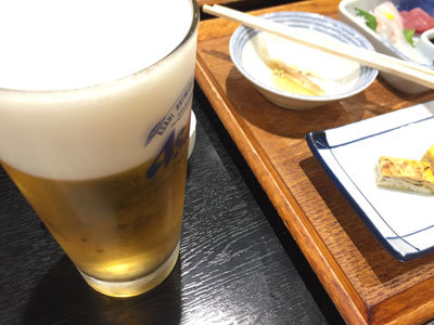 姫路 石挽きそば 御座候 生ビール