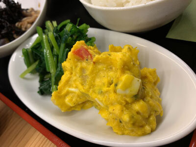 姫路 あさひや食堂 ランチ かぼちゃサラダ
