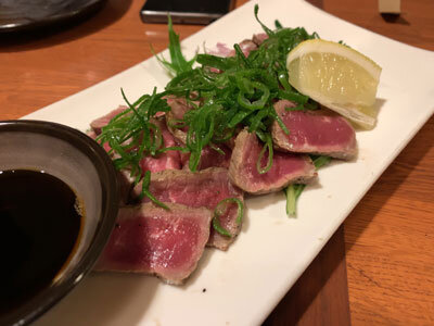 広島 府中 ダイニング永遠 牛タタキ