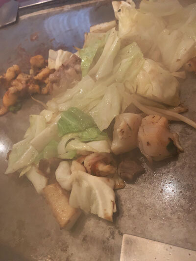 姫路 妻鹿 お好み焼き えのき 野菜炒め