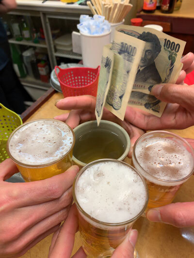 西明石　立ち呑み処　つよし屋　乾杯