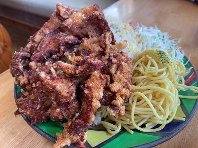 福崎町　喫茶店　ラブリー　焼き飯唐揚げ　大盛り　