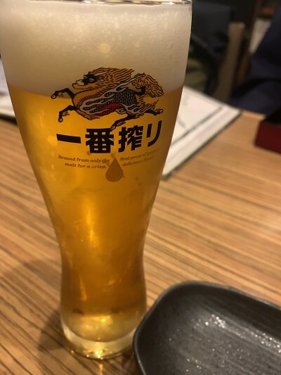 南草津　ポン酒と四季の炭焼　OriOri　生ビール